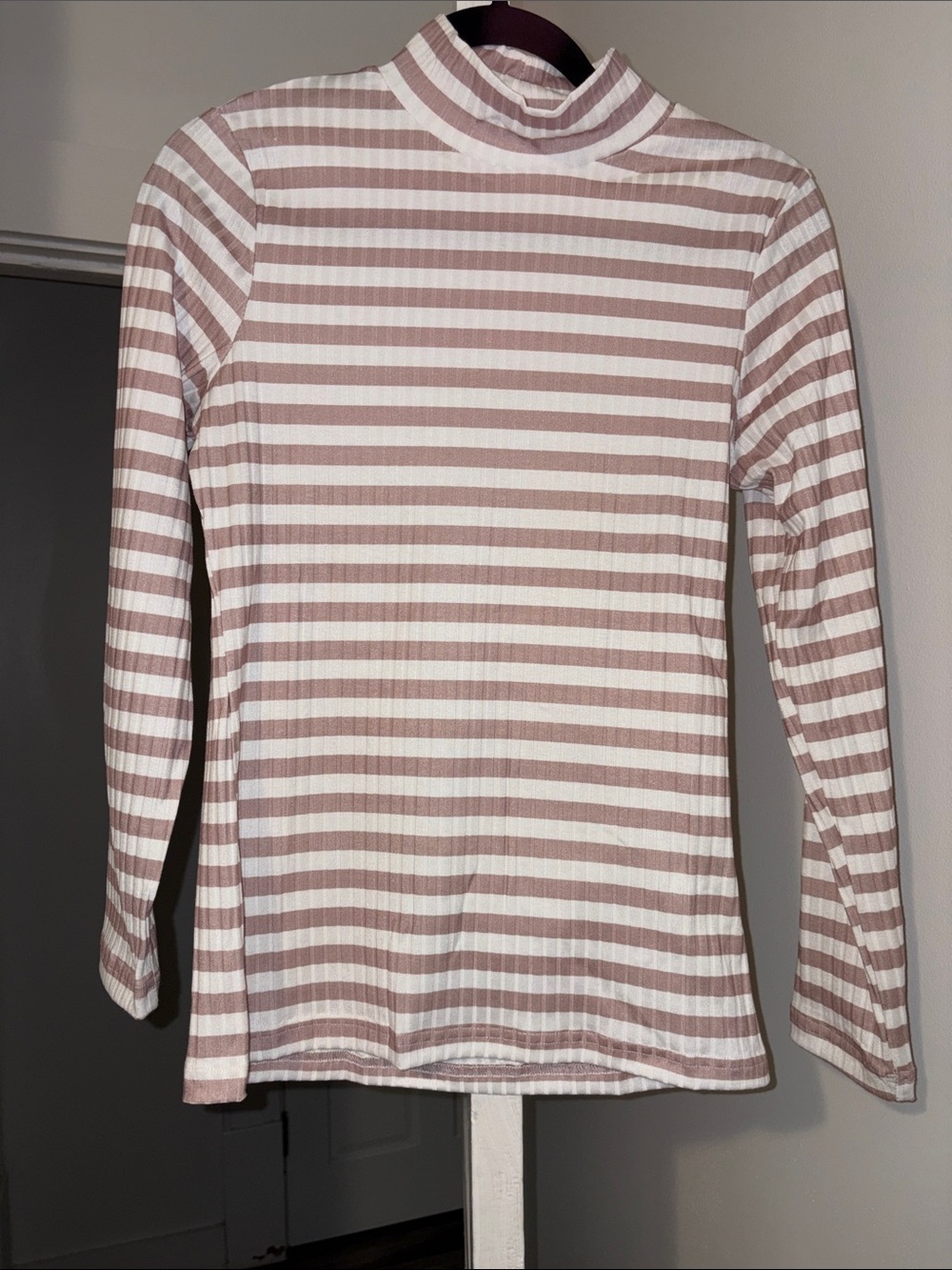 Striped Mock Neck Top